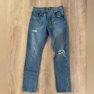 Levi's Women's Distressed Blue Skinny Jeans